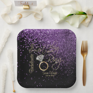 Last Fling Before the Ring Bachelorette Purple Paper Plate