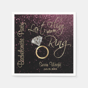 Last Fling Before the Ring Bachelorette Rose Gold Napkin