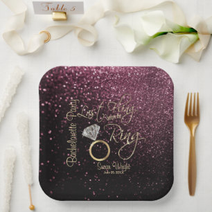 Last Fling Before the Ring Bachelorette Rose Gold Paper Plate