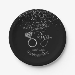 Last Fling Before the Ring Bachelorette - Silver Paper Plate