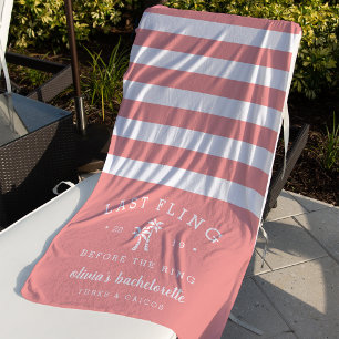 Last Fling Before the Ring Bachelorette Weekend Beach Towel