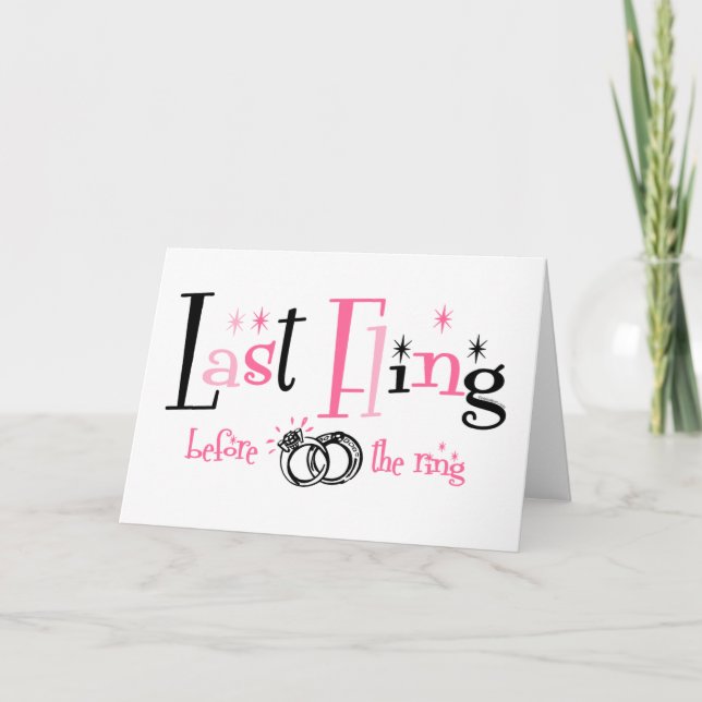 Last Fling Before The Ring Card (Front)