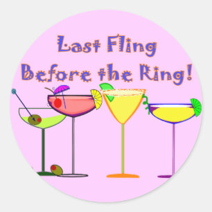 Last Fling Before The Ring Classic Round Sticker