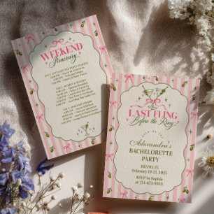 Last Fling Before the Ring Martini Bows Invitation