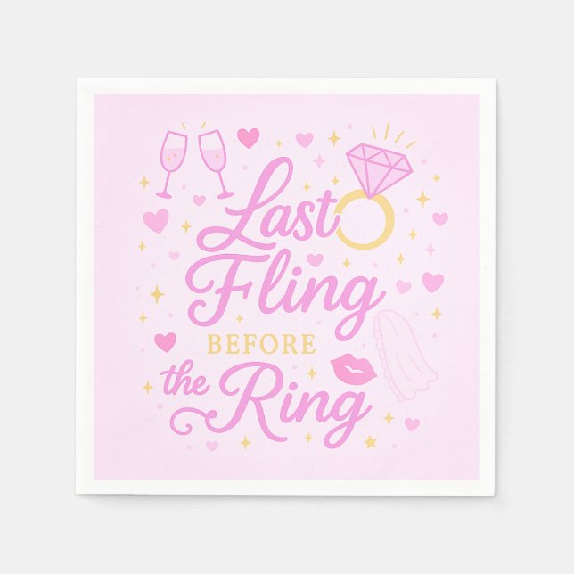 Last Fling Before The Ring Napkins (Front)