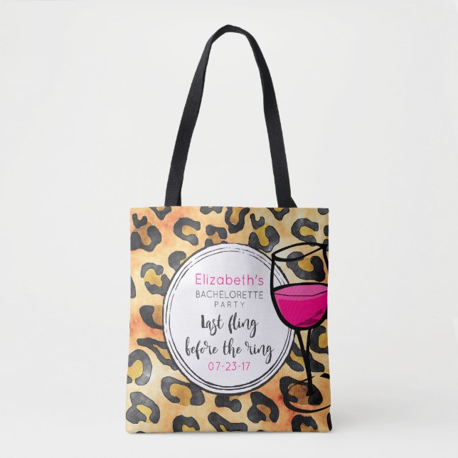 Last Fling Before The Ring Wild Bachelorette Tote Bag (Front)