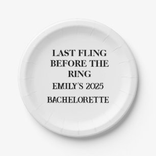 Last Fling Plates Custom Name & Year Bachelorette