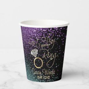 Last FlingBachelorette - Purple & Teal Paper Cups