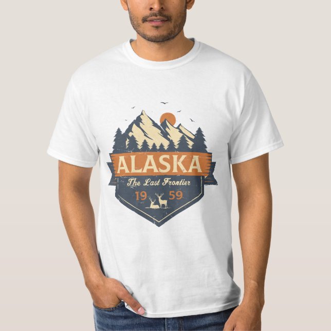 Last Frontier Retro Alaska  T-Shirt (Front)