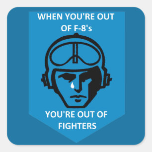 Last Gunfighter F-8 Square Sticker