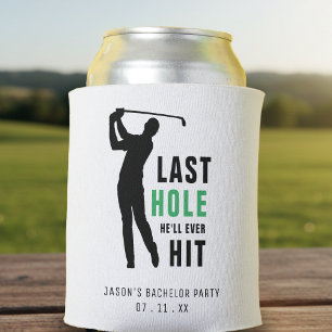 Last Hole Golf Swing Bachelor Party White Can Cooler