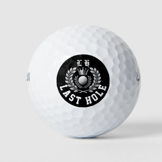 Last Hole LH Monogram Crown & Laurel Wreath Golf Balls (Front)