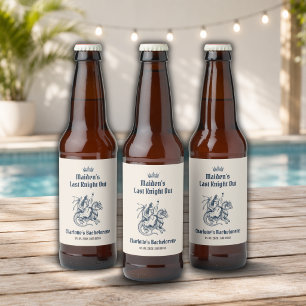 Last Knight Out Mediaeval Bachelorette Party Beer Bottle Label
