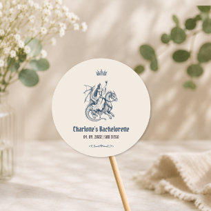 Last Knight Out Mediaeval Bachelorette Party Favou Classic Round Sticker