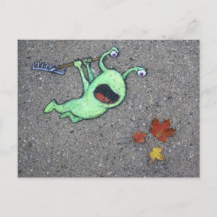 last leaves of autumn postcard