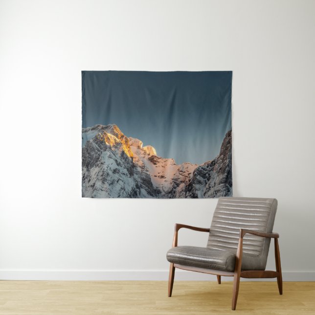 Last light before sunset on mountains tapestry (In Situ (Horizontal))