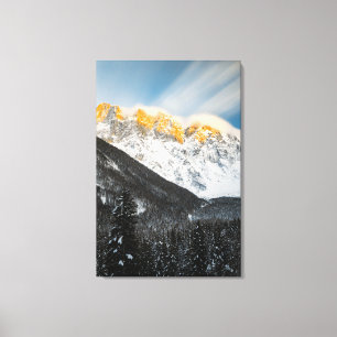 Last light of sunset on Slovenian Alps Canvas Print