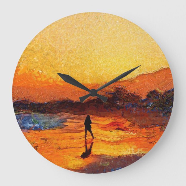 Last Light of the Day Sunset Acrylic Wall Clock (Front)