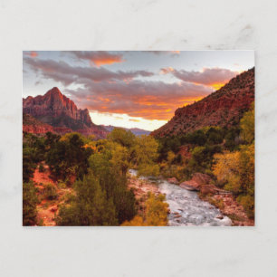 Last Light On The Watchman Postcard