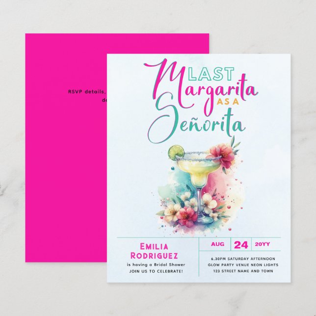 Last Margarita Señorita Fiesta Bridal Shower (Front/Back)