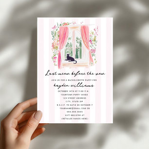 Last Meow Black Cat Bachelorette Invitation