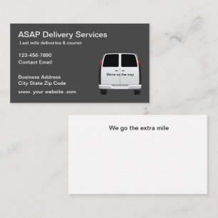 Last Mile Delivery And Courier Service Business Card