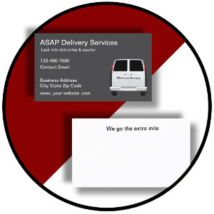 Last Mile Delivery And Courier Service Business Card