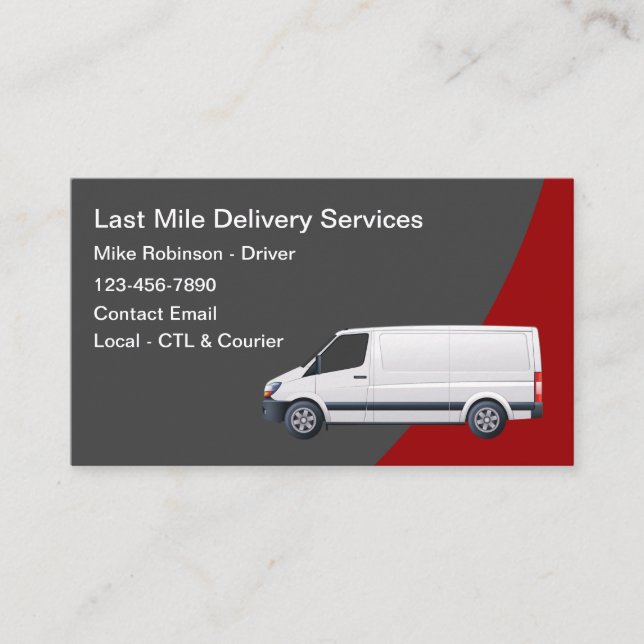 Last Mile Delivery Courier Shipping Business Card (Front)