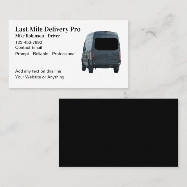 Last Mile Delivery Services Business Card Template (Front/Back)