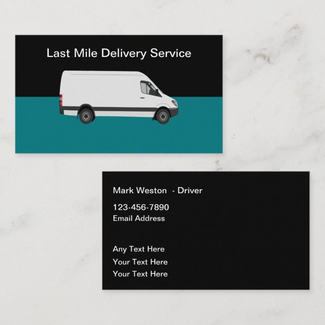 Last Mile Delivery Truck Service Business Cards (Front/Back)
