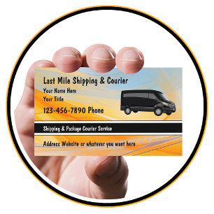 Last Mile Shipping & Courier Glossy Business Card