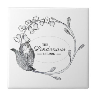 Last Name and Wedding year decorative custom Tile