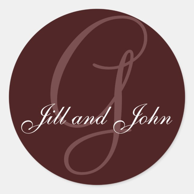 Last Name Initial G plus First Name Classic Round Sticker (Front)