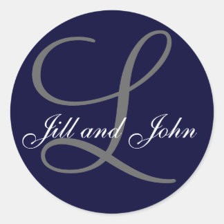 Last Name Initial L plus First Names Navy Sticker