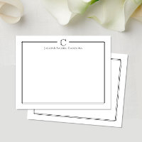 Last Name Initial Newlywed Stationery Note Card