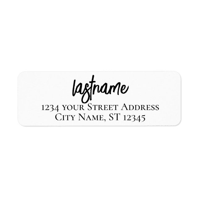 Last Name - Lucky Fashion Script - Return Address (Front)