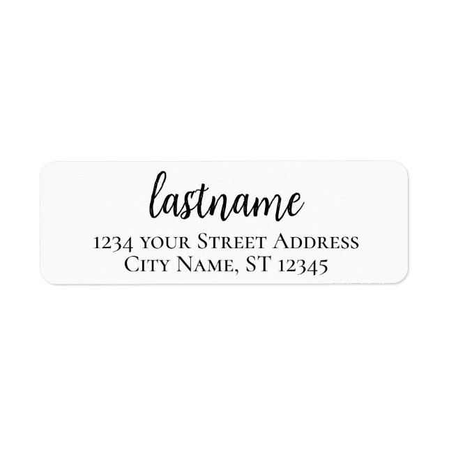 Last Name - Madeline Script Custom Return Address (Front)