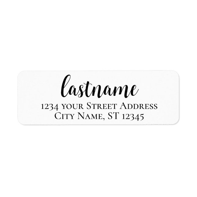 Last Name Mighty Love Script Custom Return Address (Front)