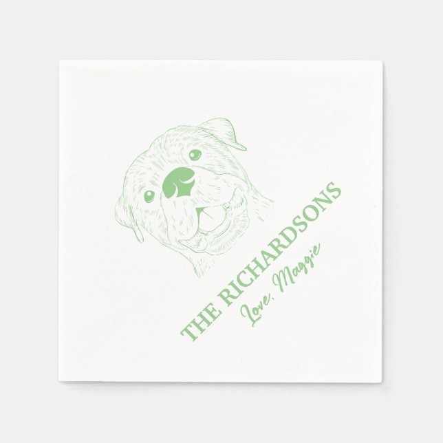 Last Name Rottweiler Wedding Napkins (Front)