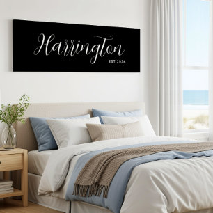 Last Name Sign Est Date Long Canvas Family Gift
