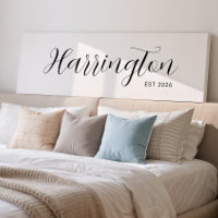 Last Name Sign Long Canvas Blended Family Gift Art
