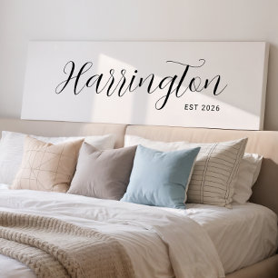 Last Name Sign Long Canvas Blended Family Gift Art