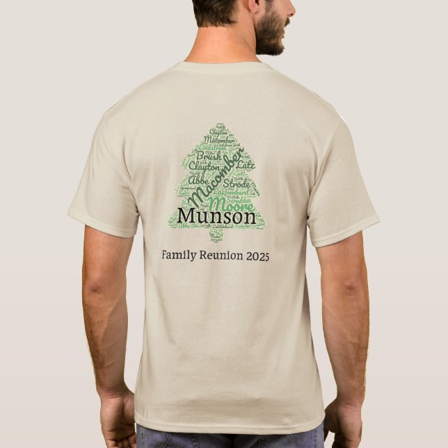Last Names Tree 2025 T-Shirt (Back)