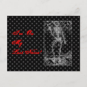 Last Nerve - Halloween Skeleton Postcard