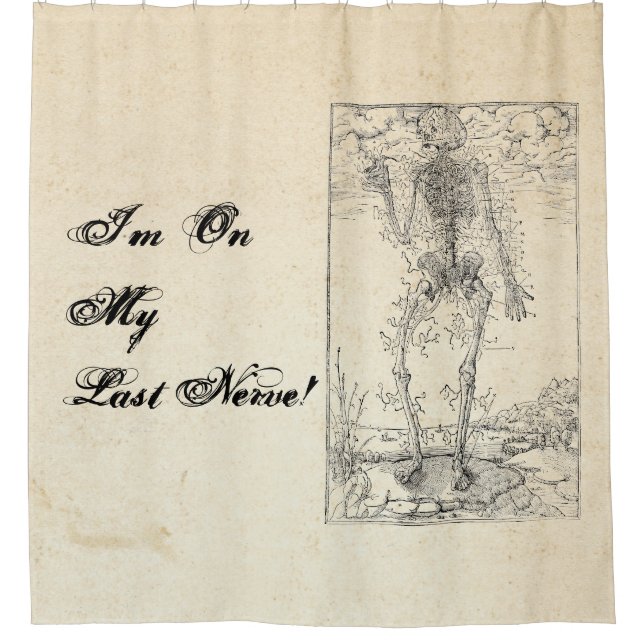 Last Nerve - Halloween Skeleton Shower Curtain (Front)