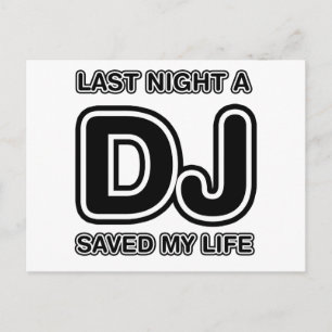 Last Night A DJ Saved My Life - Disc Jockey Music Postcard