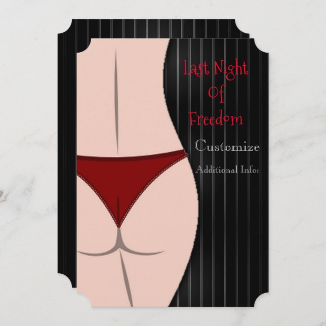 Last Night Of Freedom Bachelor Party Invitation (Front/Back)