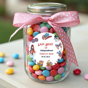 Last night of independence 4th of Bachelorette Classic Round Sticker