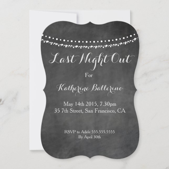 Last Night Out invitation (Front)