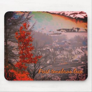 Last of the Autumn Leaves in Newtown, Powys Mouse Mat